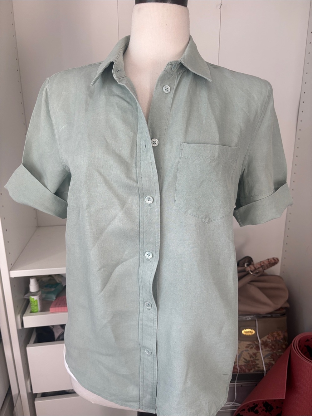 Equipment femme women’s Button-Down Shirt in Sage Green.